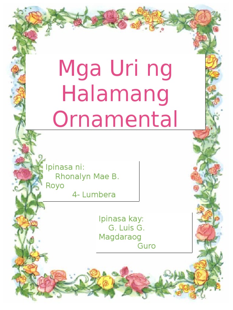 Uri Ng Halamang Ornamental