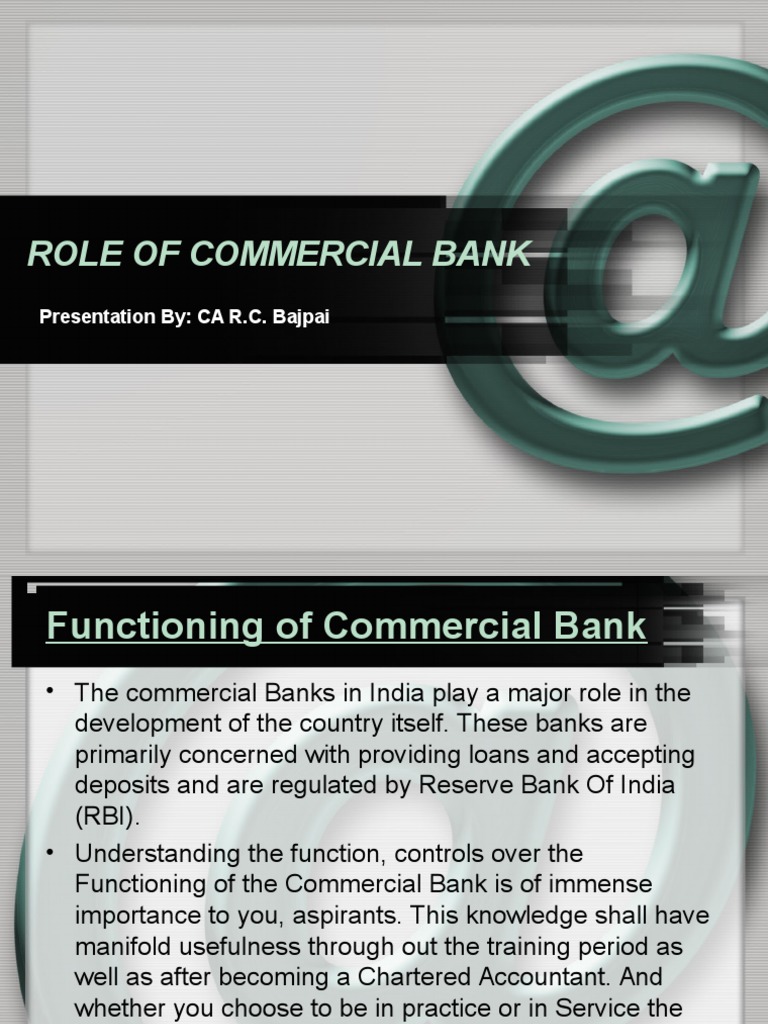 Role Of Commercial Bank Loans Banks Free 30 day Trial Scribd