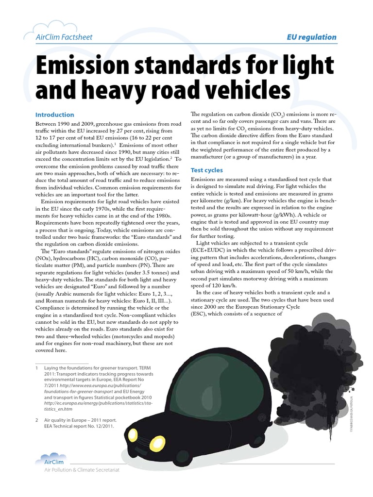 Factsheet Emission Standards PDF Emission Standard Exhaust Gas