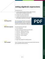 A1 - Interpreting Algebraic Expressions