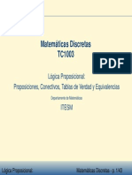 Tablas Verdad y Equivalencia Examen de Lógica