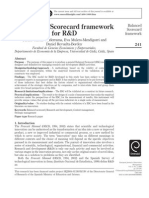 A BalaA Balanced Scorecard framework for R&Dnced Scorecard Framework for R&D