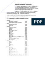 2006 CDC List of US Municipalities Using Water Fluoridation