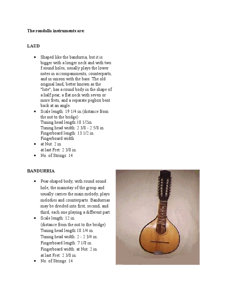 The Rondalla Instruments Double Bass String Instruments