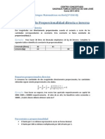 Matemáticas 3º ESO - Resumen de Proporcionalidad