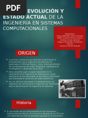 Origen Evolucion Y Estado Actual De La Ingenieria En Sistemas