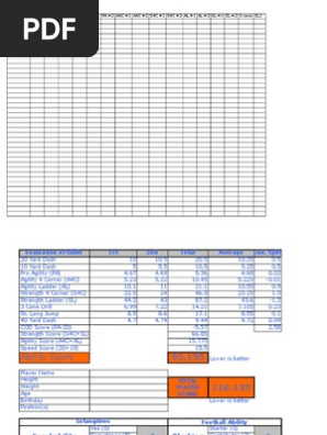Player Evaluation Sheet Football