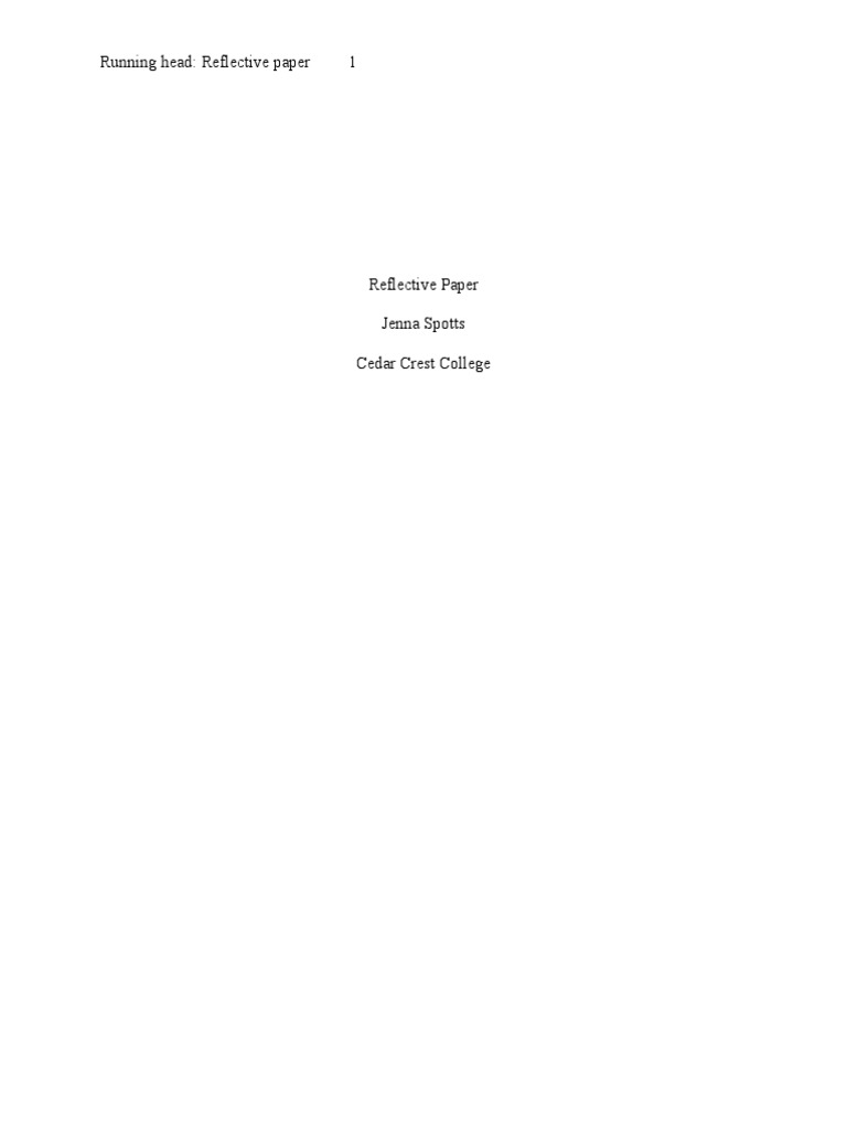 Reflective Paper, PDF, Nursing
