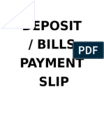Philhealt H Premium Payment Slip Deposit / Bills Payment Slip