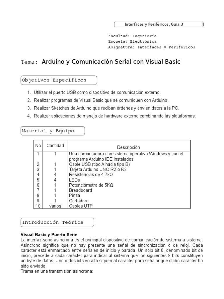 Practica Arduino Visual Basic | PDF