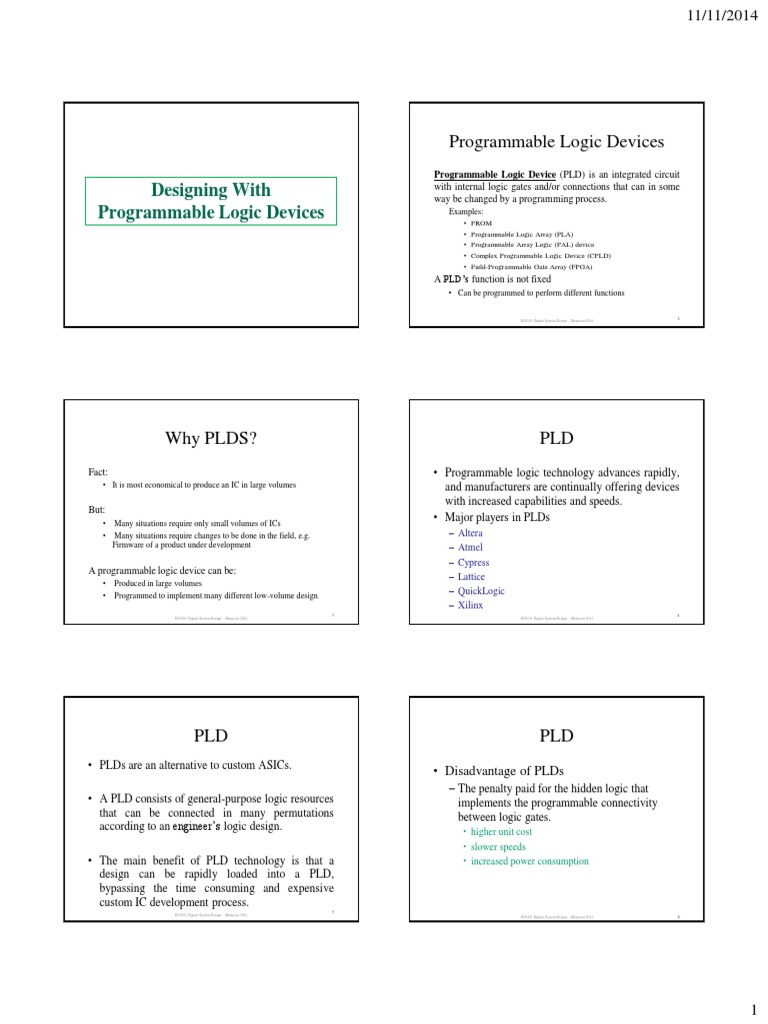 Handouts DSD 13 PLD FPGA PDF | PDF | Field Programmable Gate Array ...