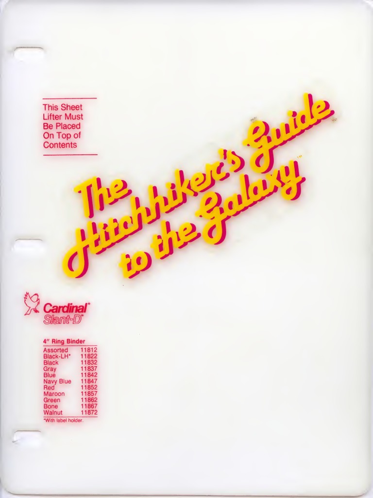 Infocom Cabinet Hitchhikers Guide | PDF | Nature