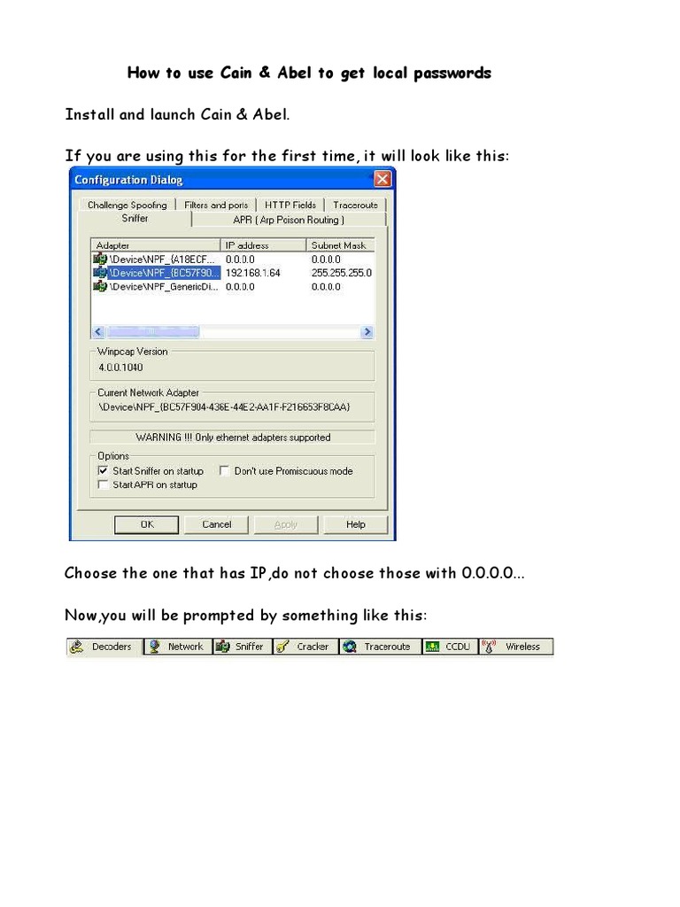 Cain and abel ip grabber download