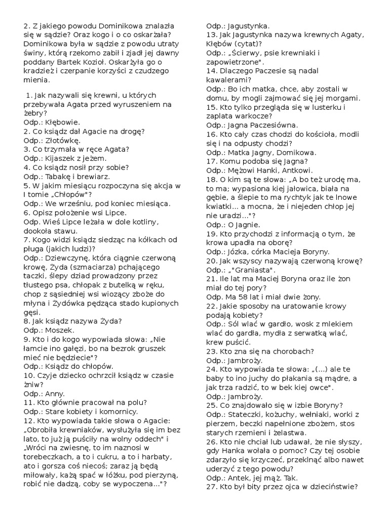 Ludzie Bezdomni Test Ze Znajomości Lektury