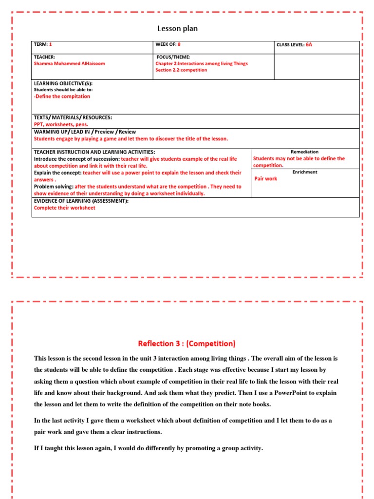 Lesson Plan: Learning Objective (S) | PDF