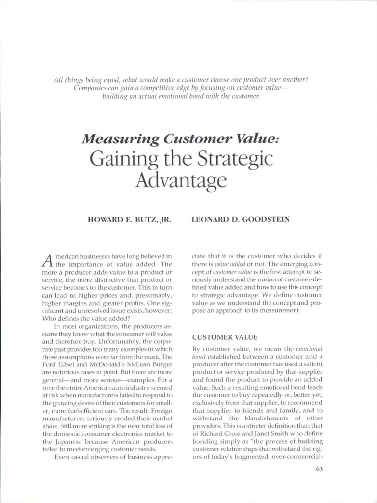 Measuring Customer Value for Advantage | PDF | Intel | Procurement