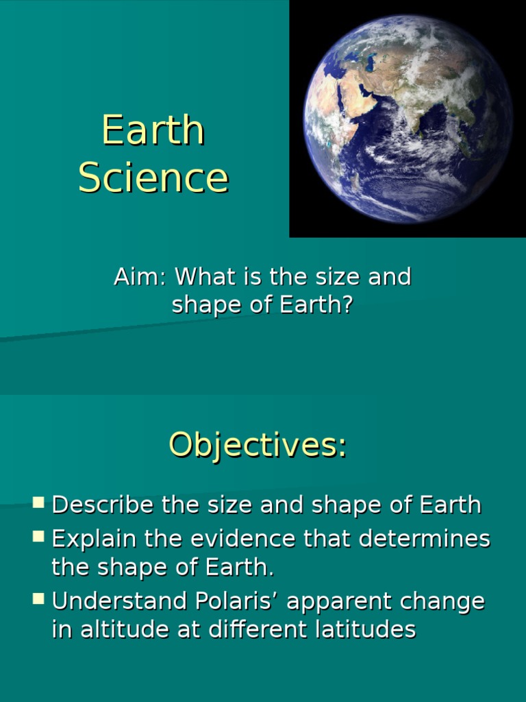 Earth's Shape and Size Explained | PDF | Equator | Latitude