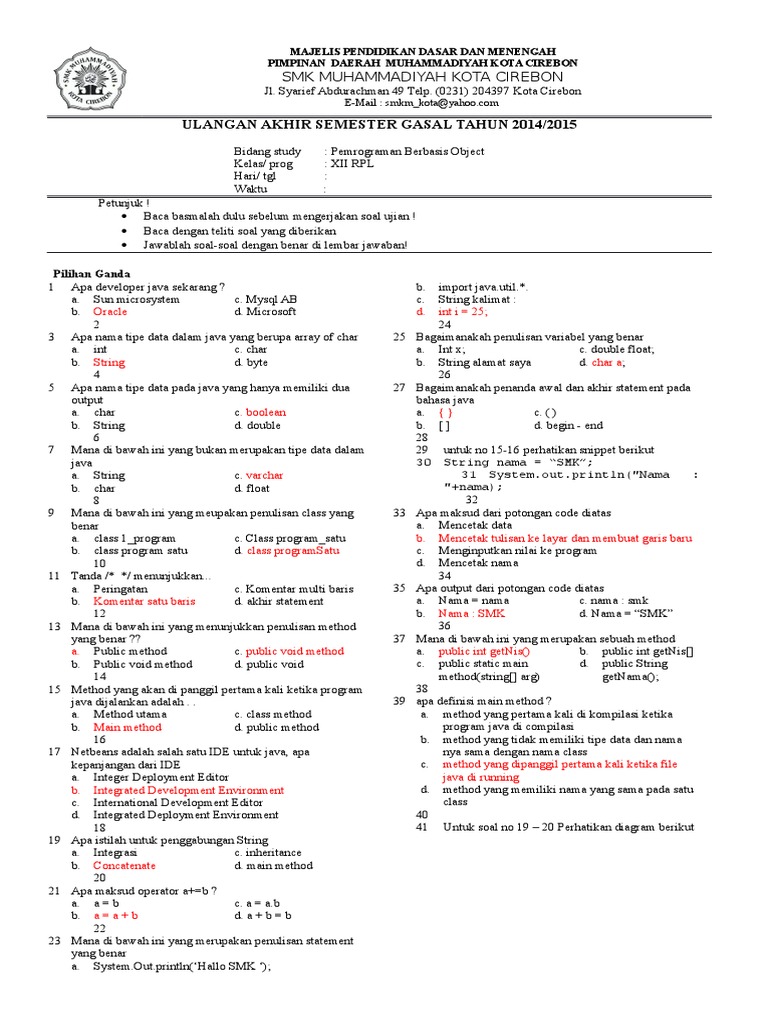 Soal Bahasa Cirebon Kelas 5 BangSoal