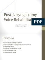 Post Laryngectomy Voice Rehabilitation