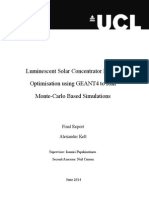 Luminescent Solar Concentrator Design Optimisation Using GEANT4 To Run Monte-Carlo Based Simulations - Alexander Kell