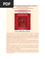 VI Congreso Internacional de Literatura, Estética y Teología - El Amado en El Amante - Mayo 2016