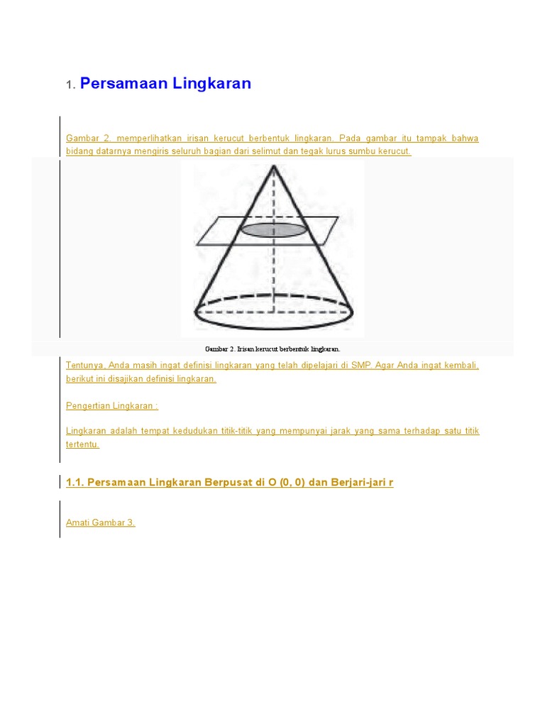 Rangkuman Irisan 2 Lingkaran