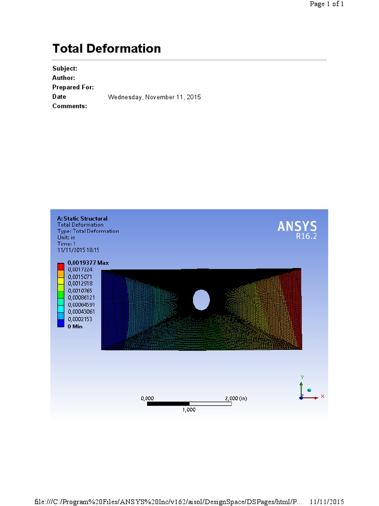 ANSYS Total Deformation Analysis | PDF