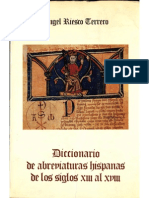 Angel Riesco Terrero Diccionario de Abreviaturas Hispanicas s XIII Al XVIII