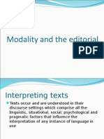 Modality and The Editorial