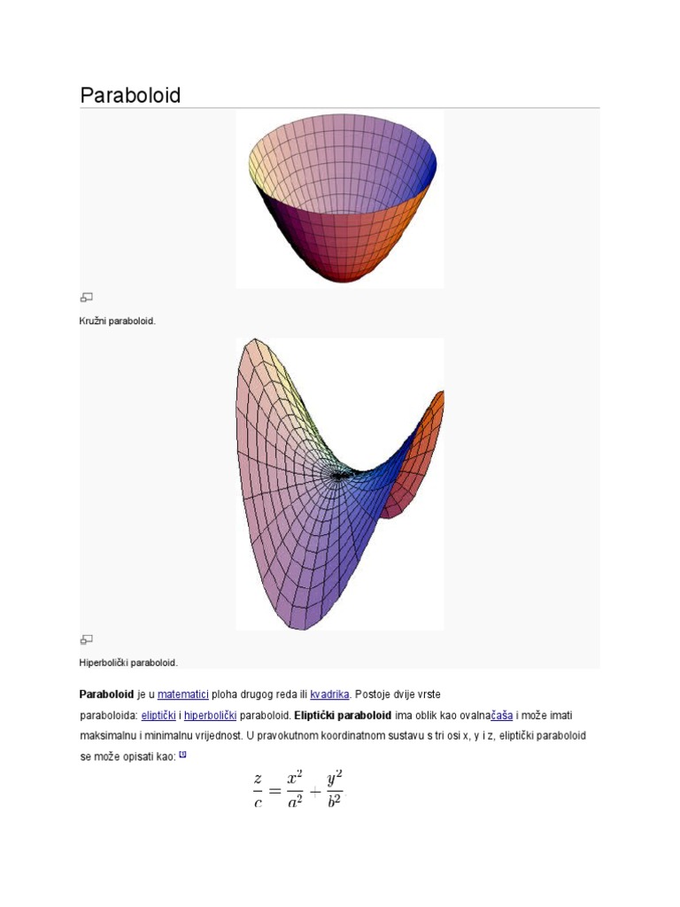 Paraboloid | PDF