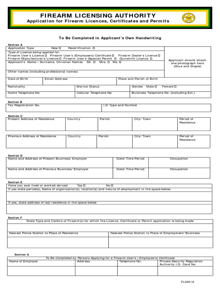 Firearm Users Licence | PDF | Security Guard | Identity Document
