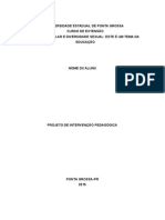 Modelo - Projeto de Intervenção Pedagógica