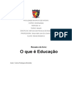 Resumo Do Livro: O Que É Educação