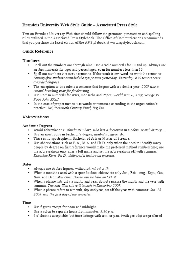 AP Style Guide Quotation Mark Bracket