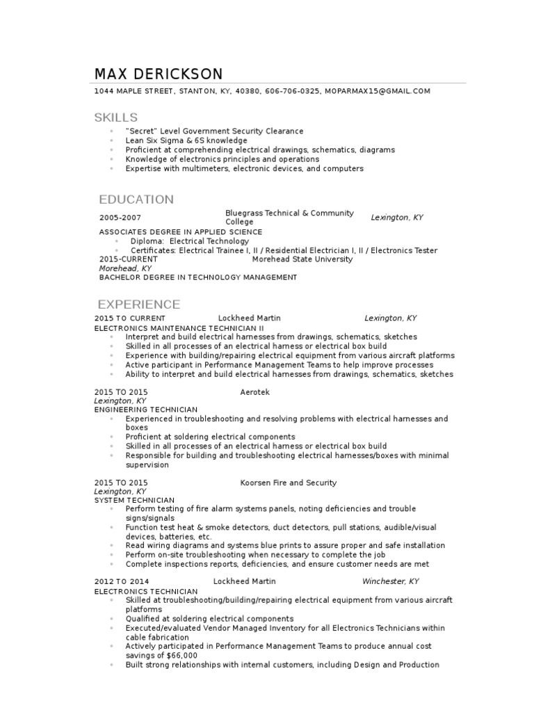 Electronics Technician Resume Summary | PDF | Electronics | Troubleshooting