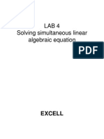 Lab 4 Solving Simultaneous Linear Algebraic Equation