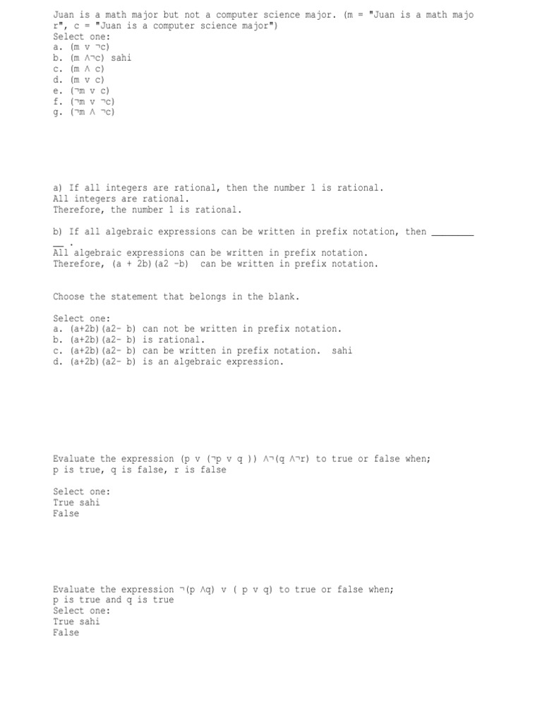 Math Discrete Maths Pdf Syntax Logic Logic