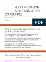 Physical Examonation of The Spine and Other Extremities Project