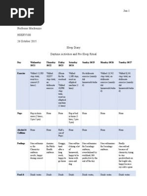 portfolio sleep diary