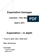 Expectation Damages: Contracts - Prof. Merges April 5, 2011