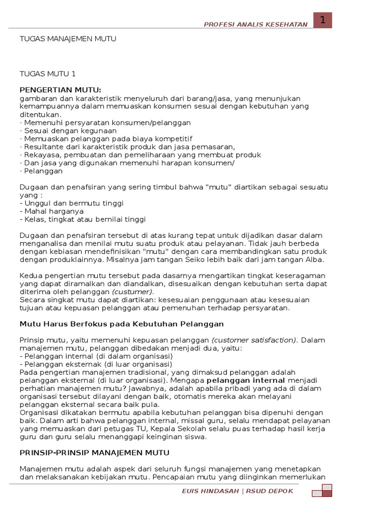 Mutu | PDF | Teknologi & Rekayasa
