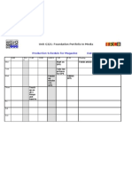 Production Schedule For Magazine Dates:: Unit G321: Foundation Portfolio in Media