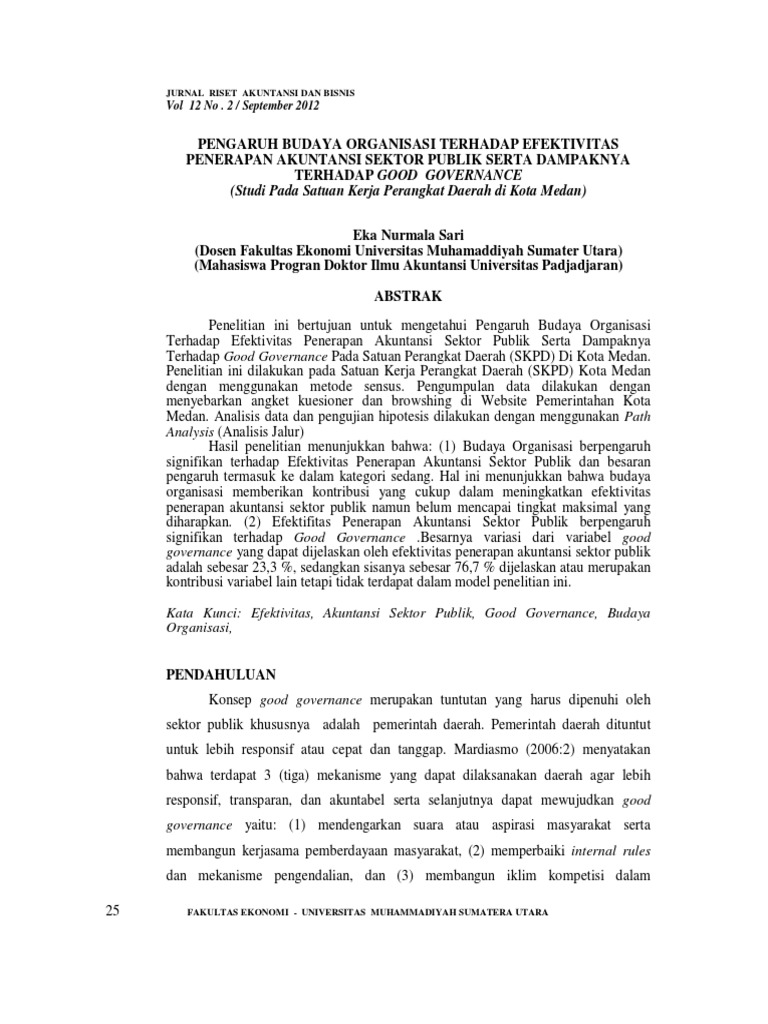 Contoh Penelitian Pengaruh Budaya Organisasi Terhadap Efektivitas Penerapan Akuntansi Sektor Publik Pdf