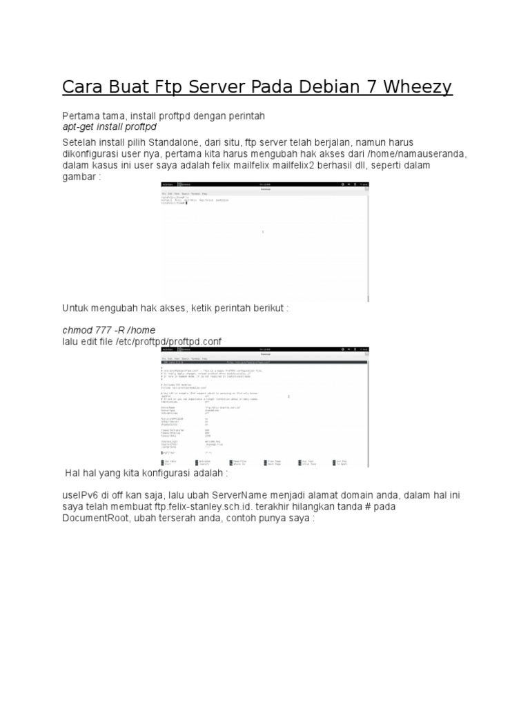 Cara Buat FTP Server Pada Debian 7 Wheezy | PDF | Karier & Perkembangan ...