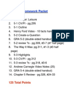 Chapter 5 Homework Packet: 125 Total Points