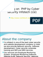 Training on PHP by Cyber Security Infotech (Csi)