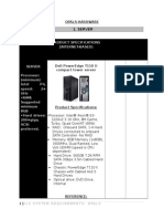 Opals System Requiremen TS Quantit Y Price: Product Specifications (Internet-Based)