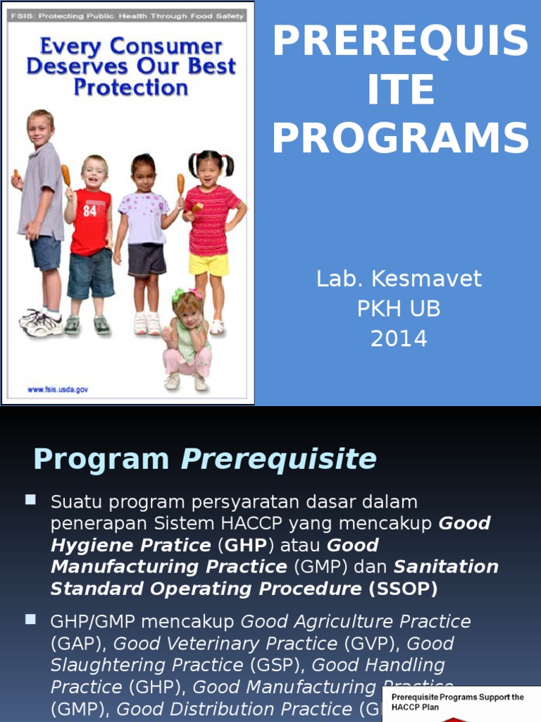 Prerequisite Programs for HACCP Systems | PDF