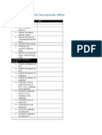 setup checklist for basingstoke office