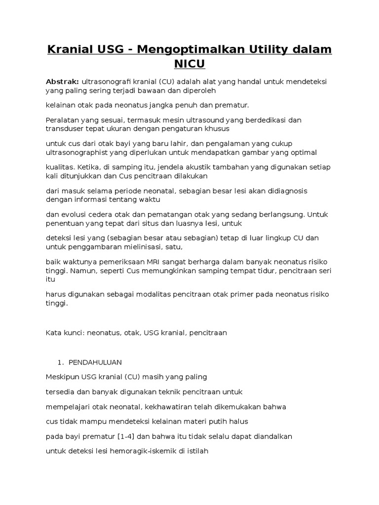 Kranial Usg Google Translate Jurnal Fix Pdf